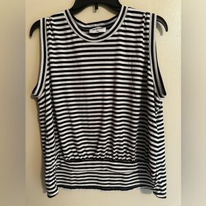 LNA Asymetrical Hem Striped Tank Top
